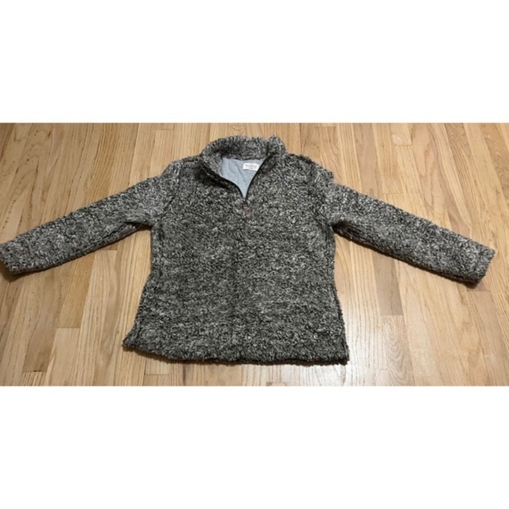Womens‎ Sherpa Fleece Quarter Zip Pullover Sweatshirt Tan Brown M
